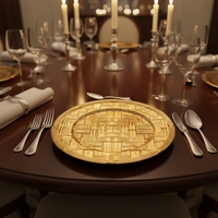 Assiettes de Présentation de Luxe 13 Pouces en Gros, Motif Personnalisé, Durables et Réutilisables pour la Maison, Mariages, Anniversaires, Dîners et Événements Formels