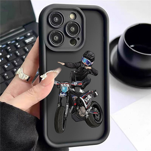 <span class=keywords><strong>Coque</strong></span> de téléphone portable antichoc en TPU avec motif <span class=keywords><strong>moto</strong></span> et imprimé homme, style Cool, protection d'objectif en forme d'échelle pour <span class=keywords><strong>iPhone</strong></span> 11 12 13 14 15 16 17 Pro Max - Product Image 1