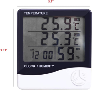 Thermomètre numérique à résistance, hygromètre électronique LCD, mesure de la température et de l'humidité, station météo, horloge intérieure et extérieure - Product Image 4