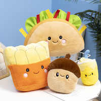 Coussin en peluche amusant en forme de burger de dessin animé, petit animal en peluche avec rembourrage en coton PP, idéal pour les fêtes et la détente