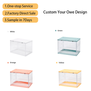 Một cửa dịch vụ OEM & ODM có thể gập lại nhựa hình hộp lưu trữ với ba lớp lưu trữ giá Stackable đồ chơi hiển thị trường hợp với ánh sáng - Product Image 5