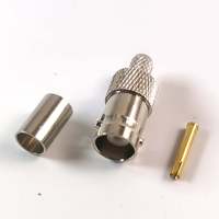 Kit de crimpado de 3 piezas con 50 conectores BNC hembra para cable RG58 LMR195, con contacto y carcasa de latón, para aplicaciones de antena de radioaficionado y RF