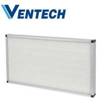 Filtre moyen F5 en fibre de polyester, média filtrant avec colle d'étanchéité PU, grande surface de filtration, entretien facile, filtre à air pour CVC