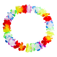 Colliers de fleurs artificielles tropicales Hawaïennes Luau, décorations colorées pour fêtes Hawaïennes, fête tropicale Hawaïenne