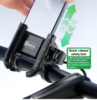 Support de téléphone pour moto Kewig IP66 étanche à dégagement rapide, rotation à 360°, base en alliage d'aluminium CNC, support de téléphone pour vélo