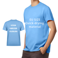 Camiseta de Manga Corta para Hombre, Talla Europea, Lisa, Casual, Corte Regular, Secado Rápido, Transpirable, Tejido Jersey, 120 g/m², Poliéster