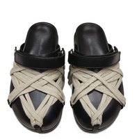 Sandales de créateur Ricks Premium pour hommes, mules de luxe à enfiler, style Hollywood unisexe, confortables, noires, type claquettes