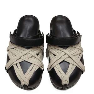 Sandales de créateur Ricks Premium pour hommes, mules de luxe à enfiler, style Hollywood unisexe, confortables, noires, type claquettes - Product Image 5