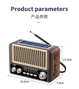 Joc Mini FM Radio năng lượng mặt trời Loa di động đa chức năng radio Blue-tooth loa không dây tần số đầy đủ nhà Quà Tặng tín hiệu cao - Product Image 4