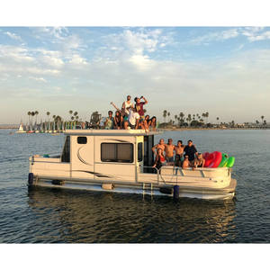 Pisos de lujo y asiento de nuevo los botes de pontón con <span class=keywords><strong>BBO</strong></span> Grill - Product Image 4