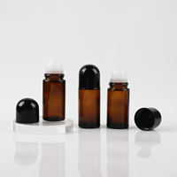 50ML Corps Déodorant Emballage Ambre Bouteilles En Verre Roller Ball Parfum Soins De La Peau Emballage Bouteille En Verre avec Roll On Ball