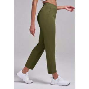 Pantalon de golf pour femme, longueur 7/8, taille élastique, extensible, avec poches, vert sauge, pantalon de sport, de voyage, décontracté - Product Image 2