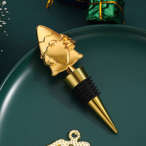 Santa Claus <b>Wine</b> Stopper Zinc Alloy Gold And Silver Christmas Bottle Sealer For <b>Wine</b> Preservation - Product Image 2