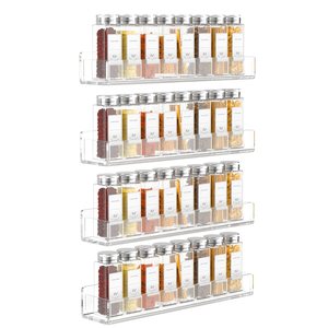 Support mural en acrylique pour épices, étagère suspendue pour armoires, <span class=keywords><strong>placard</strong></span> ou garde-manger, organisateur mural pour épices - Product Image 1