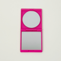 Miroir compact pliable de forme carrée, impression personnalisée, miroir de poche, miroirs promotionnels en plastique