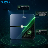 Báscula Inteligente Bluetooth de Grasa Corporal con Pantalla LCD de Vidrio Templado Azul Marino, Precisa para el Hogar, Unidades de Medición Profesionales