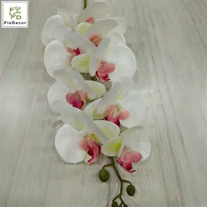 9 cabezas artificiales de alta calidad, mariposa, orquídea, flor 3D, tacto Real, boda, evento, decoración del hogar, venta al por mayor