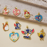 HD0968 Niedliche Cartoon-Kitty-Mario-Emaille-Anhänger mit Tropföl-Effekt, DIY-Schmuckzubehör für Halsketten, Armbänder, Ohrringe und Schlüsselanhänger