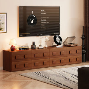 Mueble de TV <span class=keywords><strong>Carmen</strong></span> de Madera Maciza Estilo Vintage Multifuncional para Sala de Estar y Dormitorio con Almacenamiento en Pared y Suelo - Product Image 5