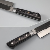 Couteau de chef japonais en acier inoxydable 10 pouces 7CR17Mov Couteau en acier à haute teneur en carbone avec manche en bois Pakka