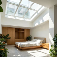 Ventanas Verticales Exteriores Fijas de Aleación de Aluminio con Rotura de Puente Térmico, Diseño Minimalista, Doble Vidrio de Argón Low-E