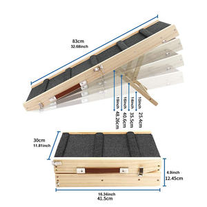 Escalera de escalada para perros ecológica plegable de madera maciza Bai Yue con tobogán inclinado y suministros para mascotas de forma cuadrada - Product Image 5