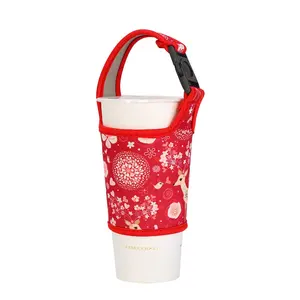 Factory Make Hanging Holder Neoprene Coffee Cup Sleeve With LOGO In Cooler Bags