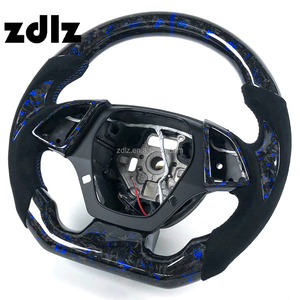Volant en fibre de carbone forgée pour Camaro, cuir suédé noir personnalisé pour <span class=keywords><strong>Chevrolet</strong></span> Corvette C7 ZR1 Z06 Z51 - Product Image 3