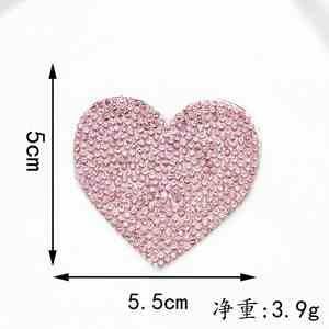 New Iron On/self Sticker Rhinestone <b>Light</b> Pink Heart Flower Patch for Clothing & <b>Hats</b> Bag Decoration - Product Image 6