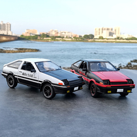 Voiture miniature en métal moulé sous pression, échelle 1/24, modèle AE86 JDM entièrement fonctionnel, collection de jouets de voitures miniatures en alliage
