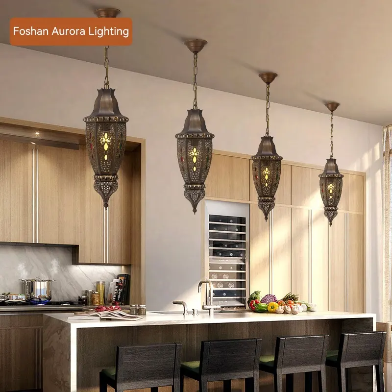 LED Chandelier Interior Lighting Modern Style Copper Chandelier Southeast Asia Arab Muslim Vintage Style Copper Chandelier