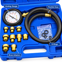 Kit de manomètre professionnel RuiMart pour test de pression d'huile moteur, raccords en laiton multi-tailles, tuyau flexible pour ateliers de réparation automobile