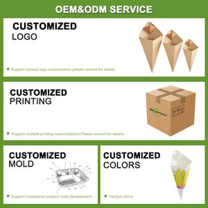 Cono <span class=keywords><strong>de</strong></span> comida rápida para llevar, Churros, patatas fritas, gofres, helado, cono <span class=keywords><strong>de</strong></span> papel con bandeja <span class=keywords><strong>de</strong></span> fuente - Product Image 5