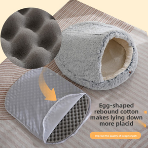 Cuccia per Cani Invernale Calda Ecologica Semi-Chiusa Rotonda Lavabile Lussuosa Soffice Peluche da Esterno con Cappuccio Letto per Animali Domestici Morbido - Product Image 5