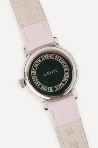 Montre-bracelet classique GBHW, montre à quartz argentée rose pour femme, boîtier en acier inoxydable de luxe avec bracelet en cuir, élégante montre de mode - Product Image 3