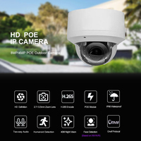 Caméra IP PoE de sécurité mini-dôme PTZ StarVision couleur jour/nuit, étanche IP66, anti-vandalisme, zoom optique 5X, audio bidirectionnel, reconnaissance faciale