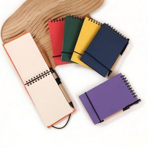 Customizable Flip Coil Hard Cover Elastic Band <b>Notebook</b> Portable Pocket Blank Pages with Pen Holder Office Supplier Memo Pads - Product Image 2