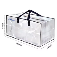 Sac de transport tissé en PP pliable, grand format, transparent, lot de 6, fourni par l'usine