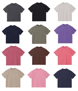 Camiseta de algodón 100% de peso pesado para hombre Impresión de pantalla DTG personalizada 230gsm Diseño liso de gran tamaño y longitud corta - Product Image 4