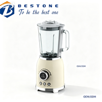 Mixeur Rétro Multi-Commandes avec Pot en Verre 1,5 L, 600-800 W, Fonction EK1, Corps en Acier Inoxydable, pour Jus Maison, ODM, Marque Privée, AV