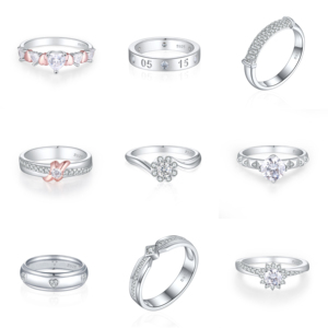 Bague de fiançailles Hiphop en argent sterling S925 rhodié, sertie de zircone cubique taille ronde, avec halo pavé et motif animal, pour mariage de luxe - Product Image 2