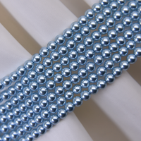 Perles en verre effet nacré brillant bleu glace 302, 3mm, 4mm, 6mm, 8mm pour la fabrication de lustres, bijoux et bracelets DIY, en cristal