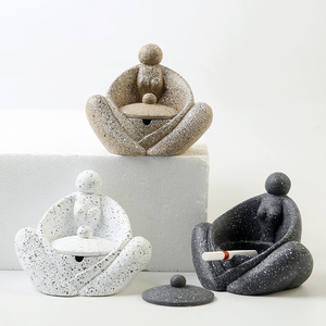 Cenicero de Cemento con Forma de Mujer Embarazada, Creativo y Bonito, con Tapa, Diseño Sexy sin Humo para Uso en Exteriores - Product Image 3