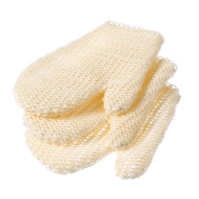 Usine en gros tissu éponge bain exfoliant gommage lavage Nylon gant en forme de gant exfoliant pour bain noir gants serviette de douche