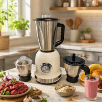 Appareil de cuisine 3-en-1 multifonctionnel, mixeur-blender-robot culinaire en acier inoxydable haute vitesse 1000W, 3 vitesses, usage hôtelier