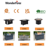 Table de foyer à gaz carrée en aluminium de 26 pouces avec brûleur de foyer de 45000 BTU