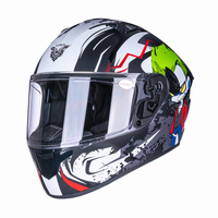 Casque de moto intégral en ABS VF202 avec visière solaire interne, poches pour haut-parleurs intégrées, homologué DOT, casque de route imperméable