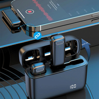 Microphone Lavalier Sans Fil K6 2-en-1 Double Micro avec Étui de Charge, Affichage Numérique, Réduction du Bruit pour Smartphone et Diffusion en Direct