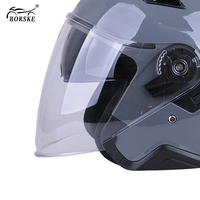Casques de moto demi-face homologués DOT pour scooter, avec visière double, en ABS, 3/4 casques