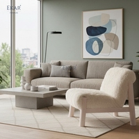Fauteuil lounge architectural EKAR Bastion, fauteuil d'appoint moderne en tissu pour la maison, le bureau et le salon